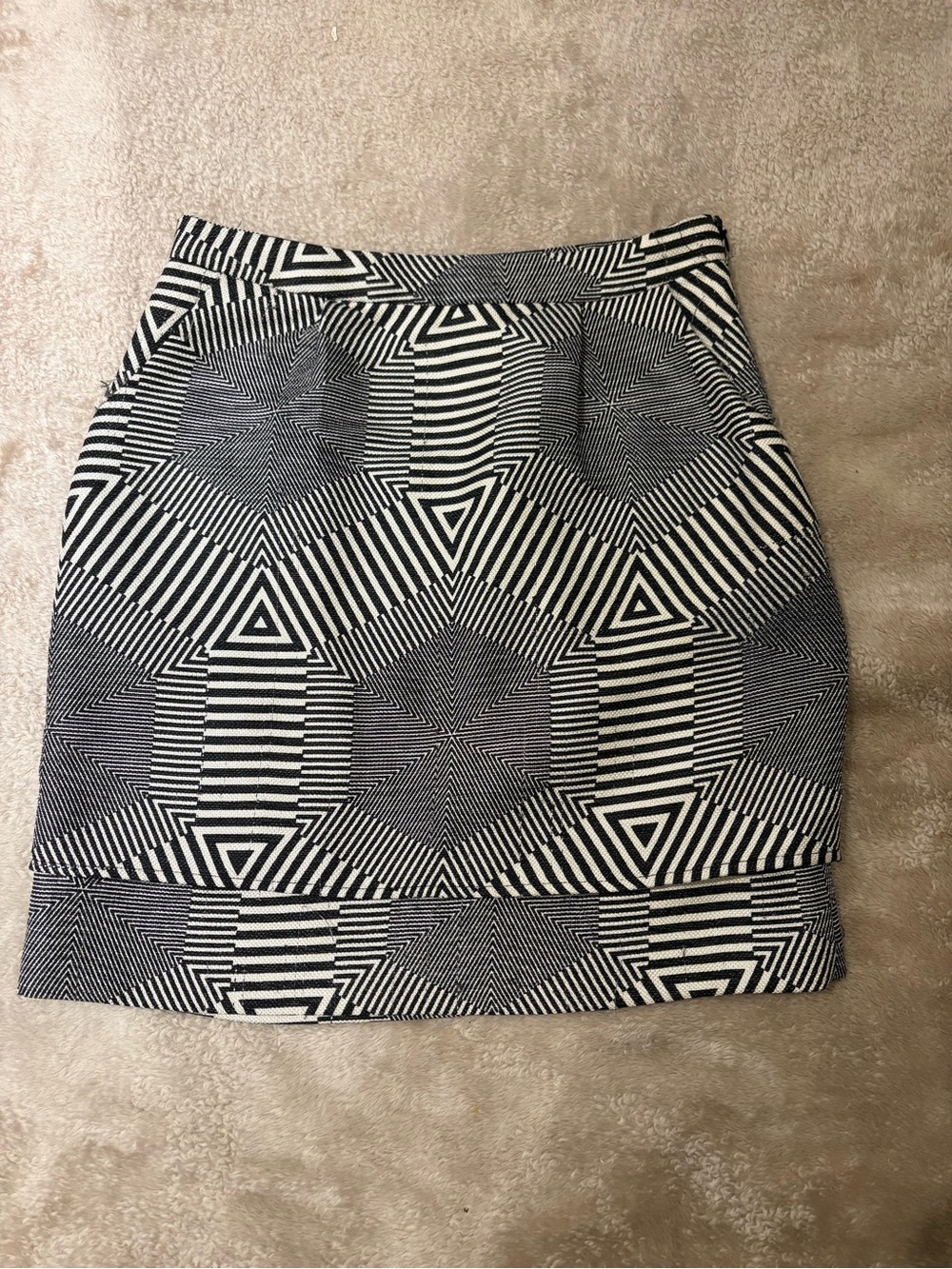 Delicious Black and White Optical-Print Mini Skirt